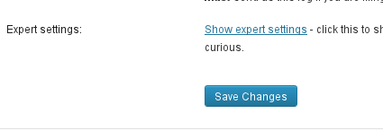 Expert setting window