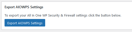 Export aiowps settings