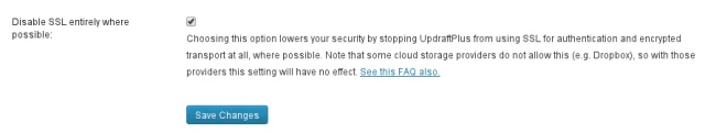 No ssl setting save