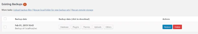 Restore delete backups