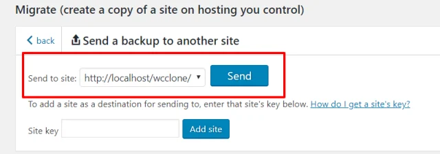 Send to site