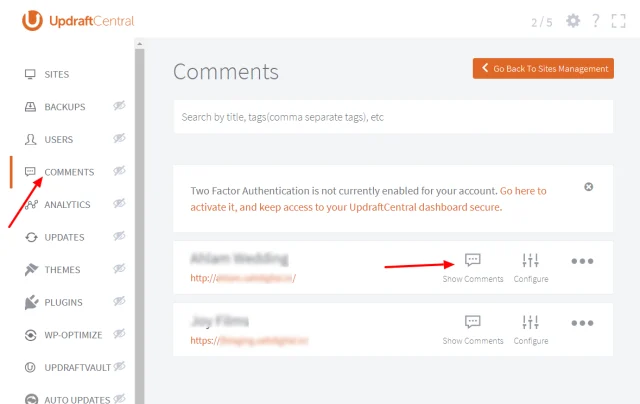 Site comments enable