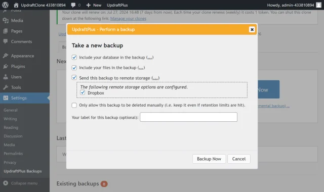 Backup restore