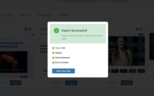 Import successful