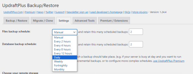 Schedule backups to run at set times