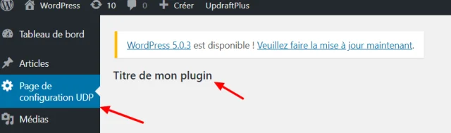 Translation done wrodpress admin page