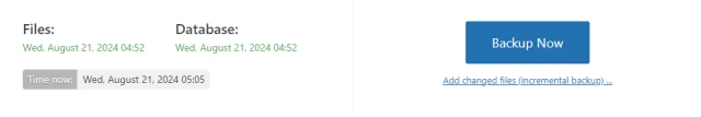 Backup now manually
