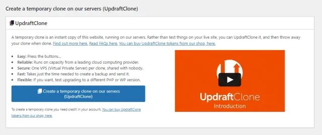 Create temp clone