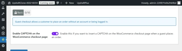 AIOS guest checkout captcha