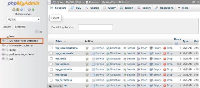 Locate database