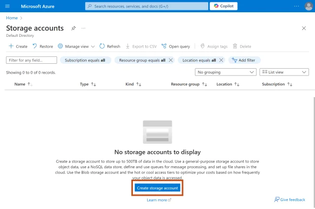 Create account