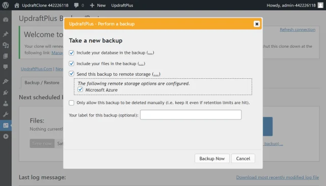 Backup wizard