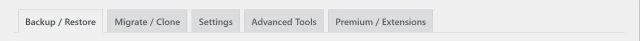 Backup restore tab