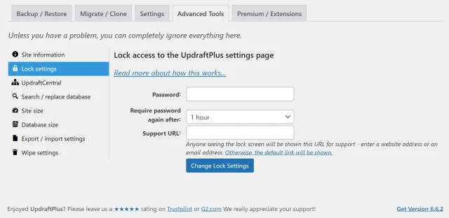 Lock your settings